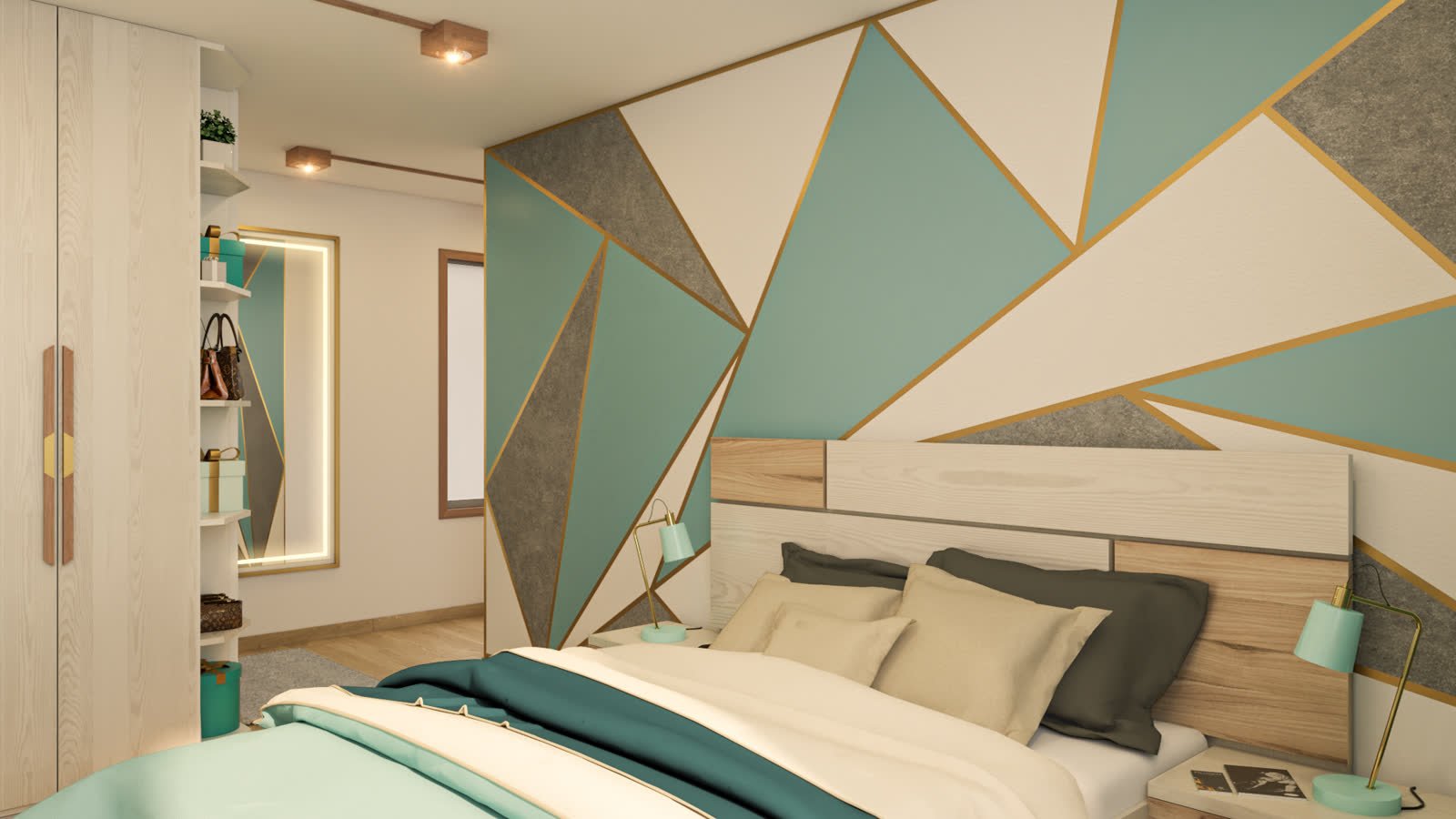 Departamento Alfaro, interiorismo en Cajamarca, visualización de anteproyecto de HK BLUE GREEN — imagen 2 de 4