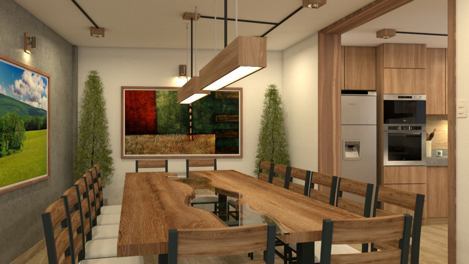 Casa Urrelo, vivienda e interiorismo en Cajamarca, visualización de anteproyecto de HK BLUE GREEN — imagen 2 de 5
