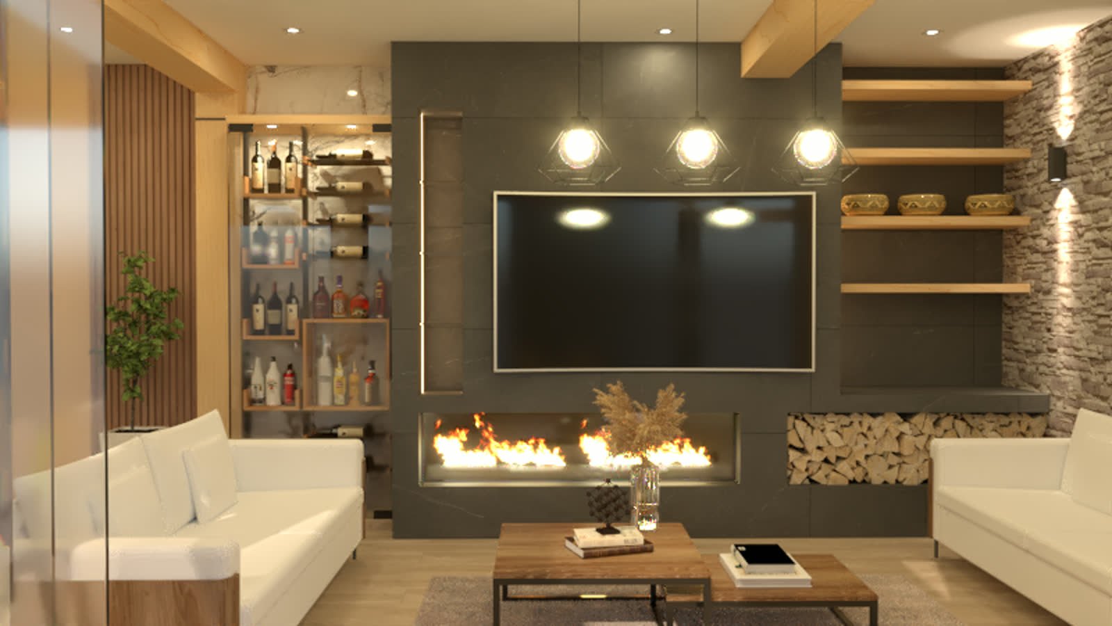 Chalet YD, vivienda unifamiliar en Cajamarca, visualización de anteproyecto de HK BLUE GREEN — imagen 2 de 6