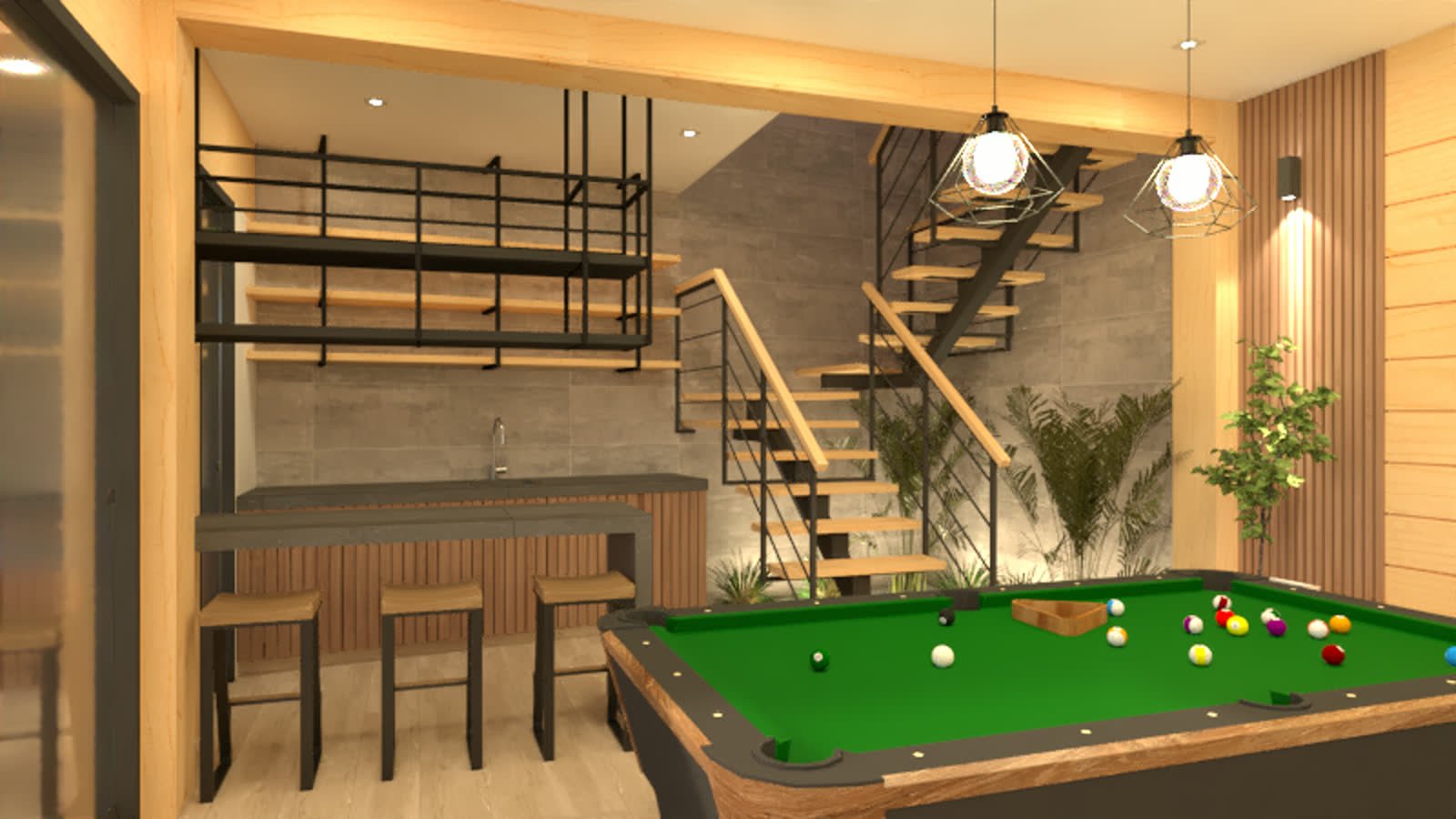 Chalet YD, vivienda unifamiliar en Cajamarca, visualización de anteproyecto de HK BLUE GREEN — imagen 3 de 6