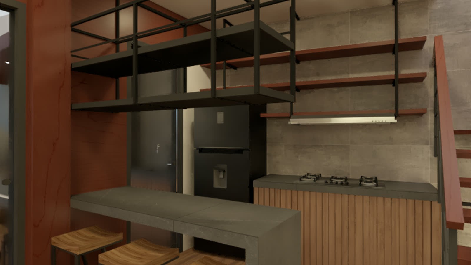 Chalet YD, vivienda unifamiliar en Cajamarca, visualización de anteproyecto de HK BLUE GREEN — imagen 5 de 6