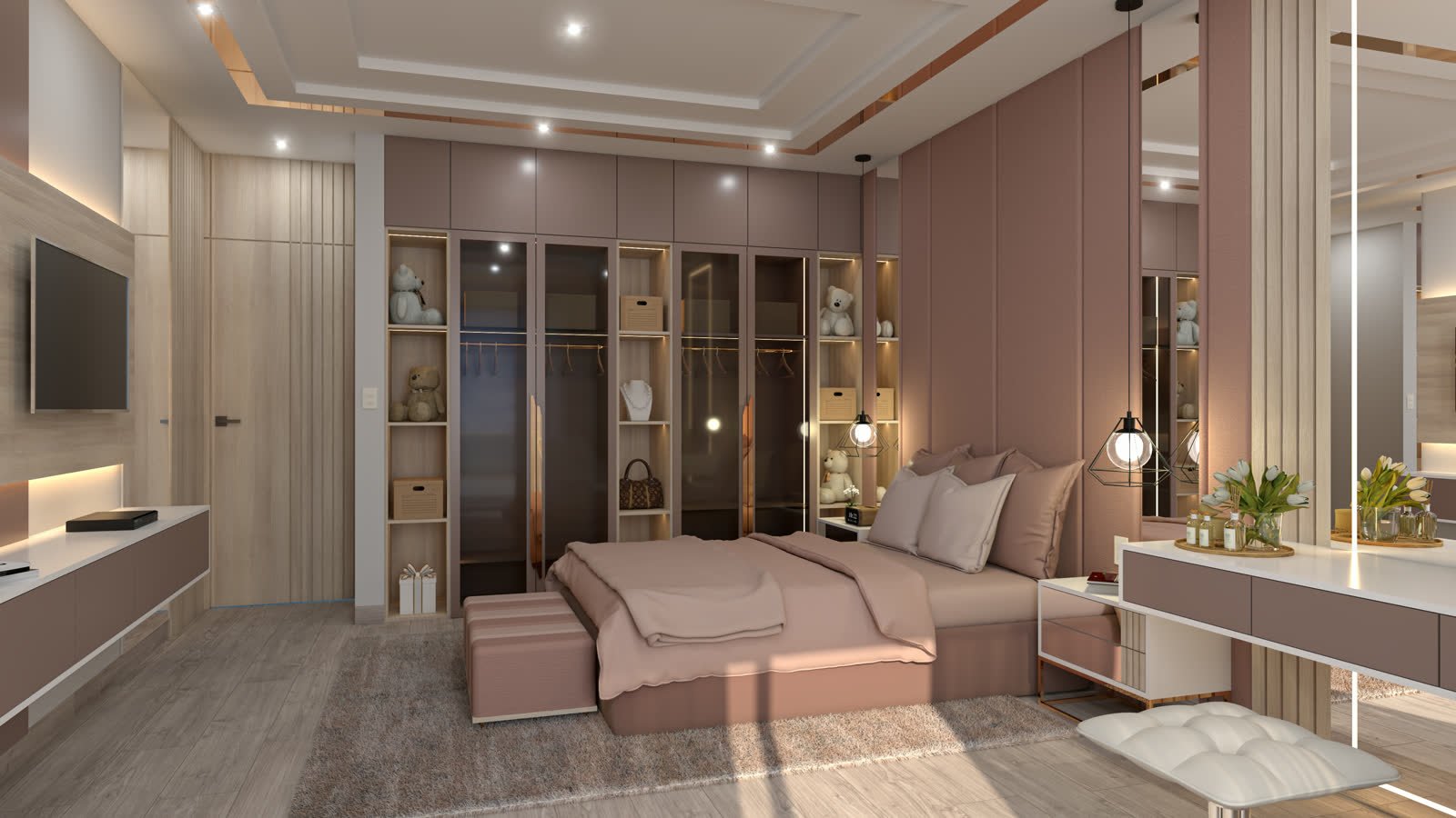 Dormitorio Rose, dormitorio en Cajamarca, visualización de anteproyecto de HK BLUE GREEN — imagen 4 de 4