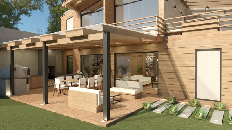 Chalet YD, vivienda unifamiliar en Cajamarca, visualización de anteproyecto de HK BLUE GREEN