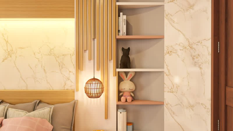 Dormitorio VD, dormitorio principal en Cajamarca, visualización de anteproyecto de HK BLUE GREEN
